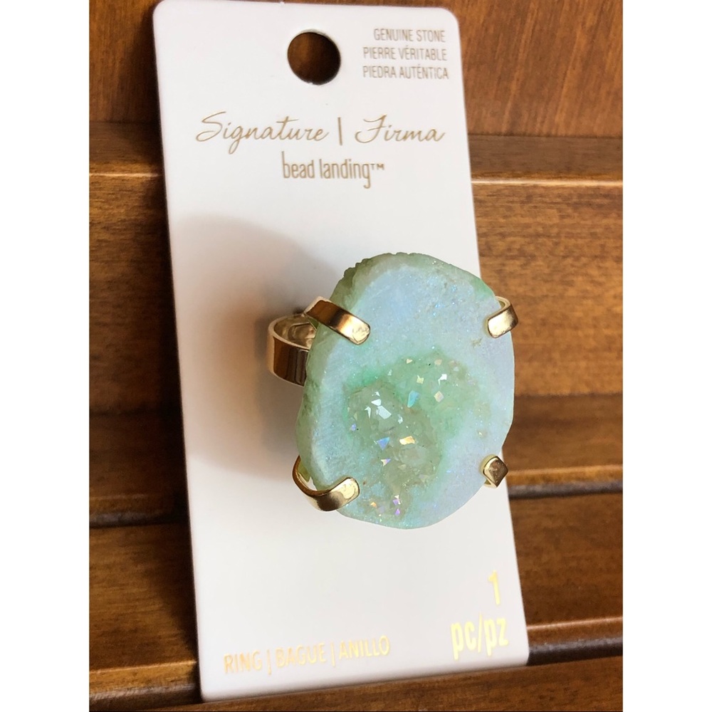 Signature Firma Genuine Solar Slice Gold Tone Ring